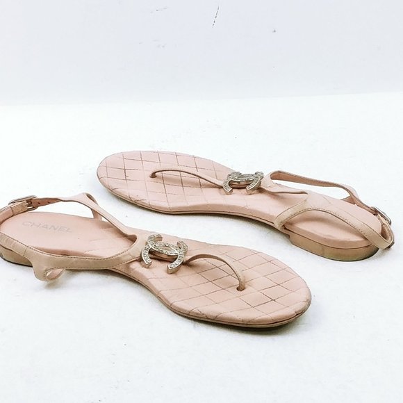 Chanel Women's Cream Sandals Size  37C (Posh69) - Picture 2 of 6